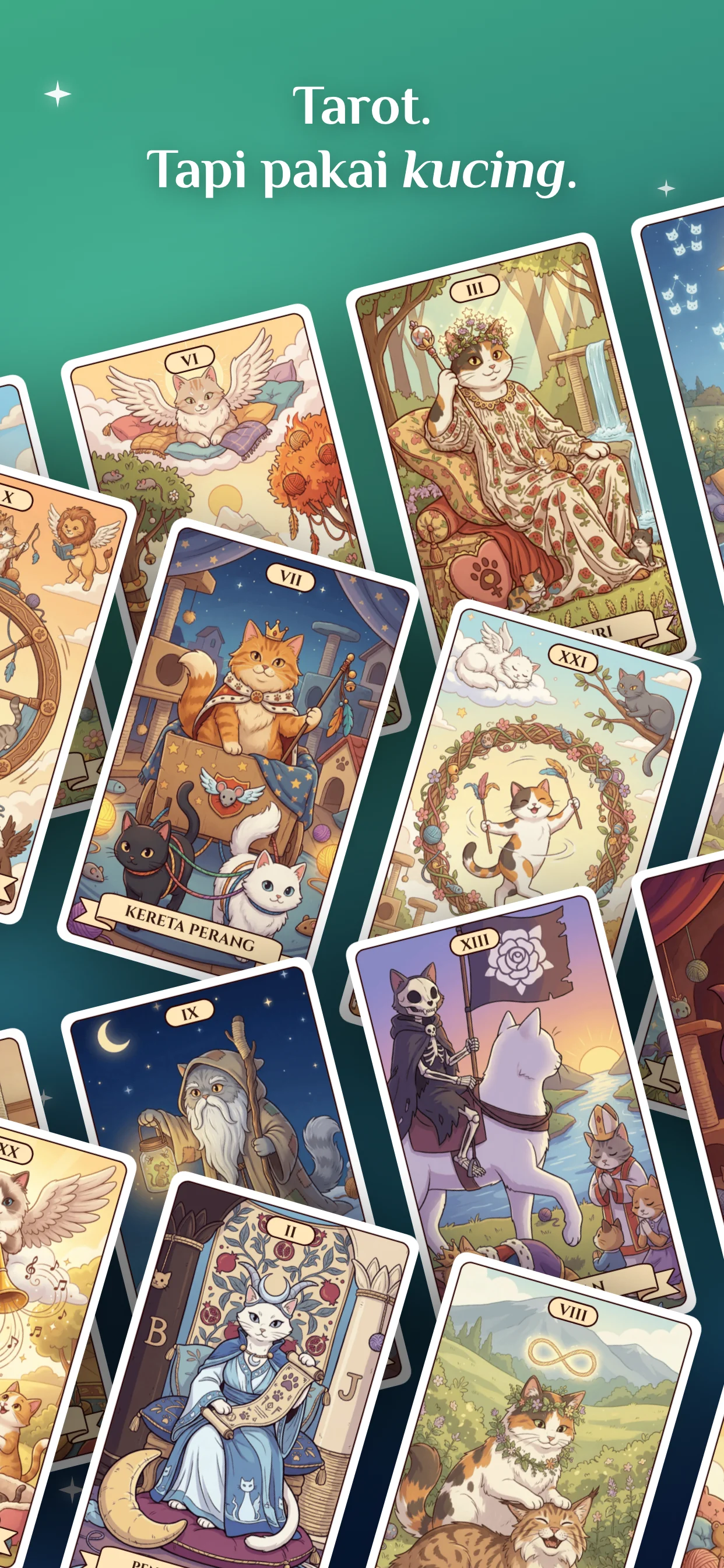 Tarot. Tapi pakai kucing.