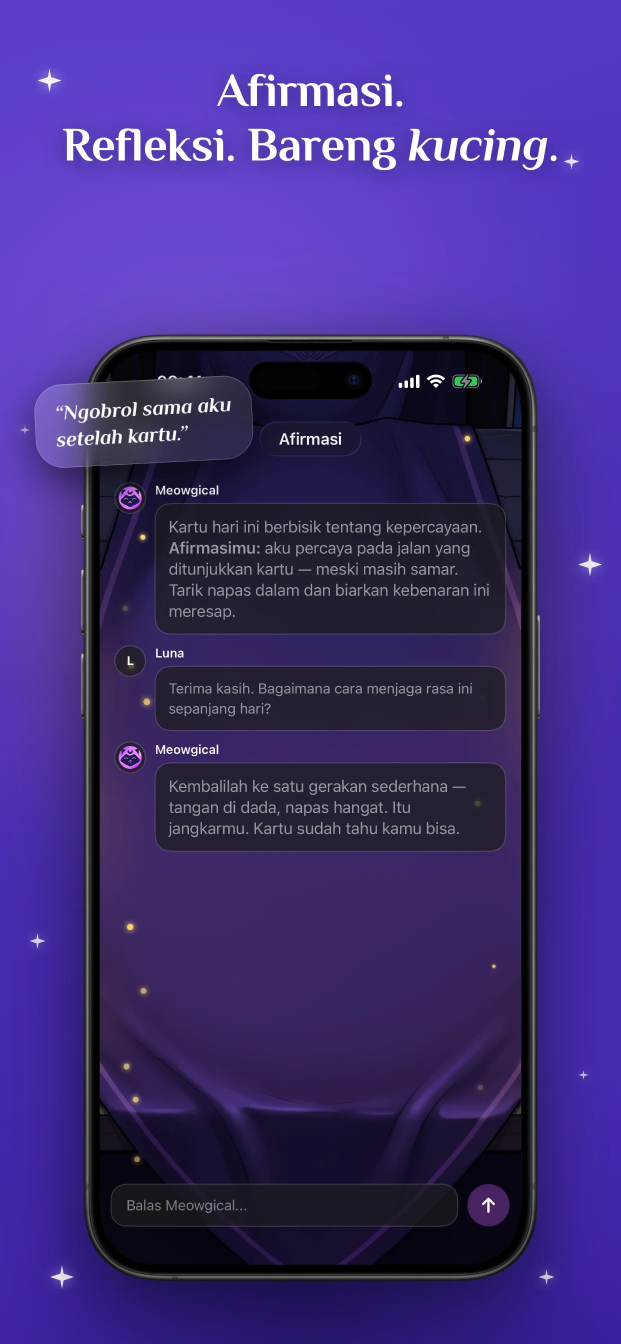 Afirmasi. Refleksi. Bareng kucing.